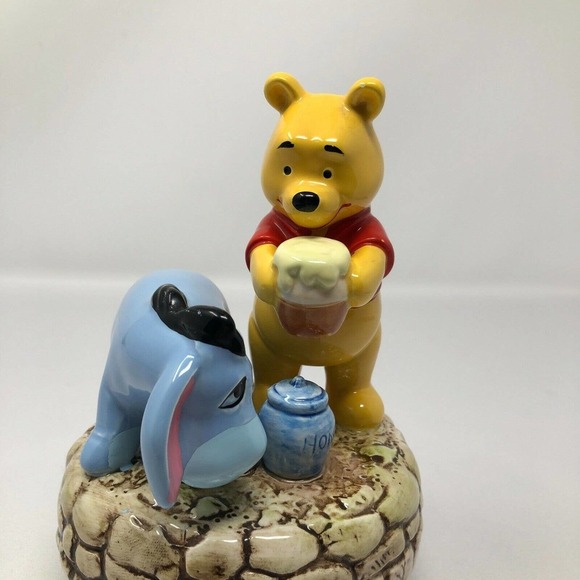 Winnie The Pooh Eeyore Schmid Ceramic Figure With Music Box Vintage Disney Works - Picture 9 of 12